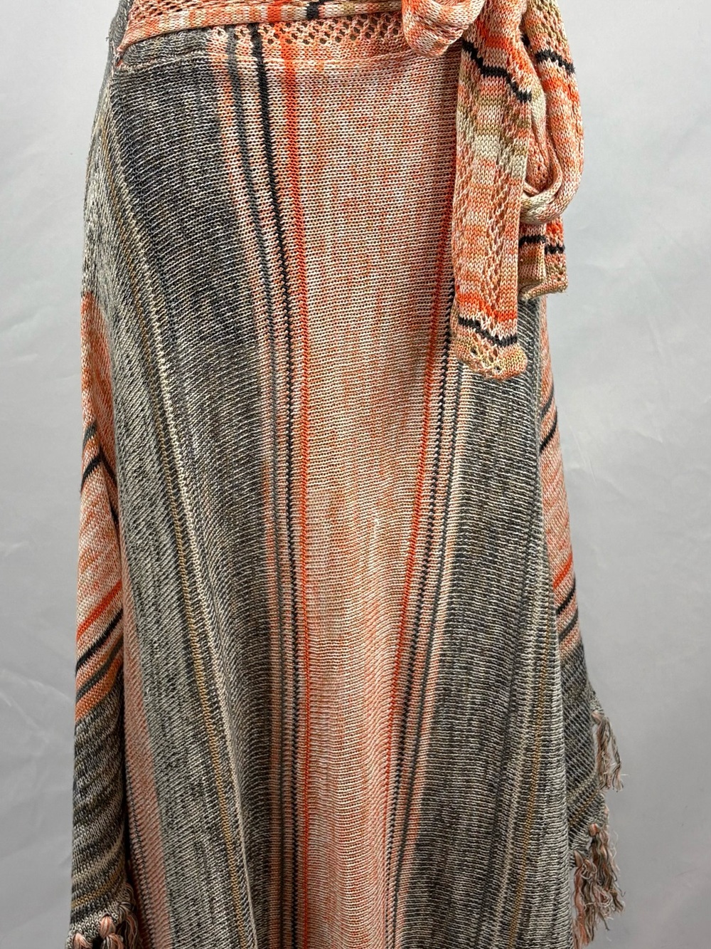Wrap Skirt Wrap Knit Sweater skirt Peach and Gray